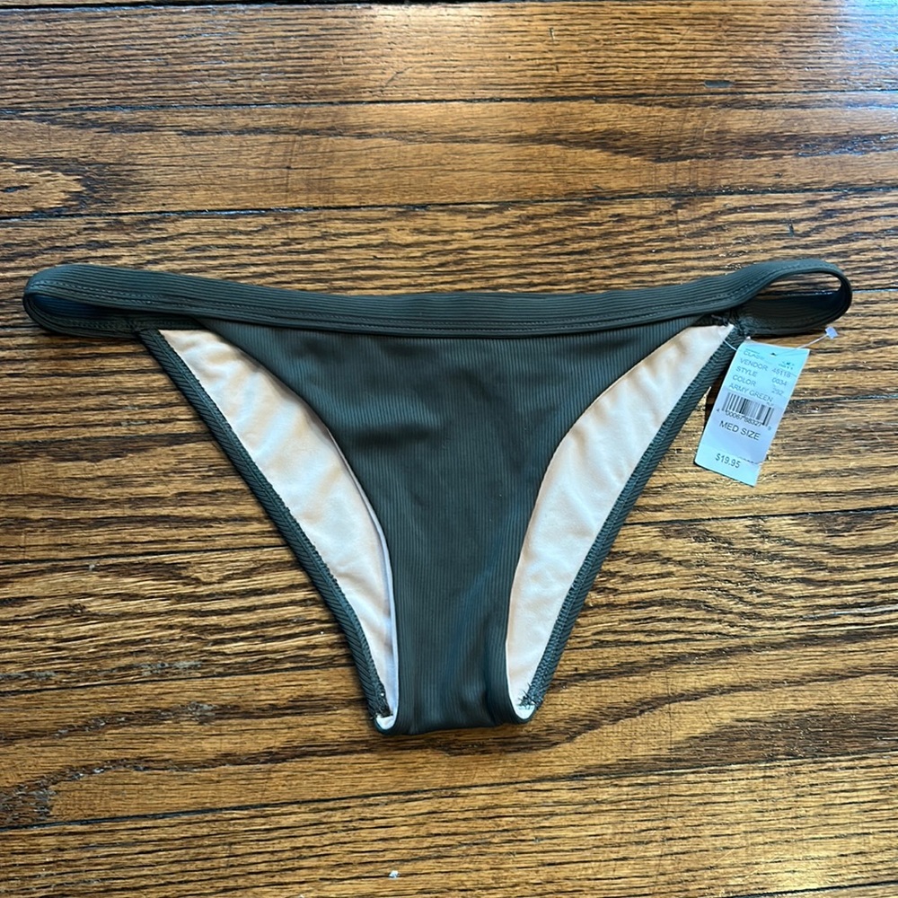 Ribbed green bikini bottoms